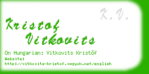 kristof vitkovits business card